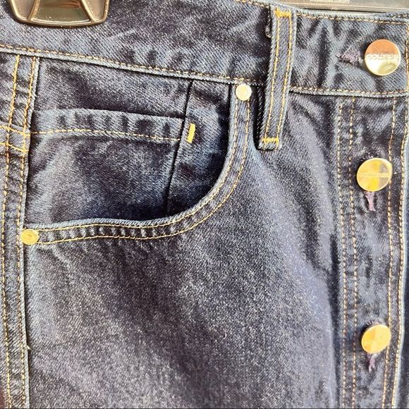 GOLDSIGN Easton The Button Front blue Denim Skirt NWT size 24 - Picture 6 of 10
